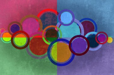 Circles and rectangles grunge background