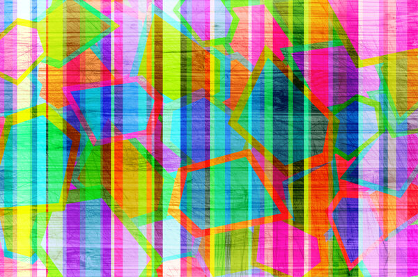 Abstract background with strips and polygon.