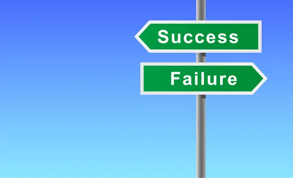 Flechas signo de éxito fracaso. — Archivo Imágenes Vectoriales