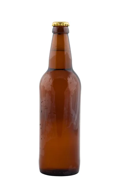Flasche Bier isoliert auf weißem Hintergrund. — Stockfoto