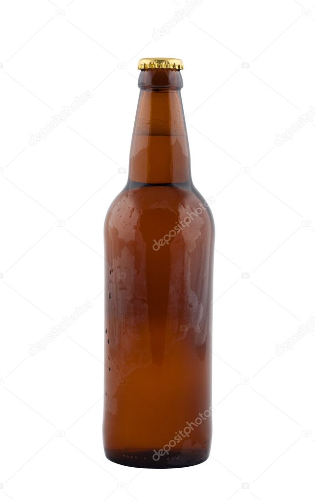Bottle of beer isolated on white background.