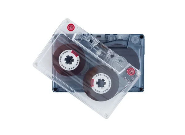 Viejas audiocassettes aisladas sobre fondo blanco . — Foto de Stock