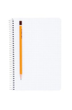 Notebook pencil isolated on white. clipart