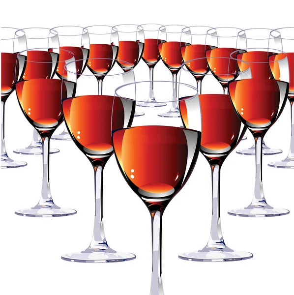赤ワインのガラス。ベクトル — ストックベクタ