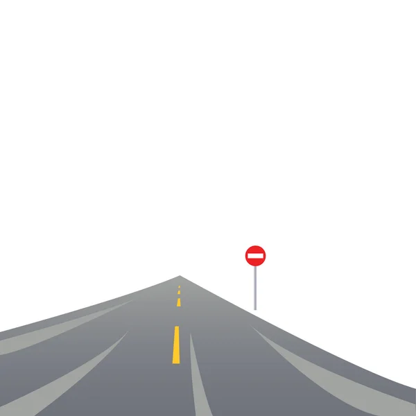 El camino asfaltado que sale a la distancia — Vector de stock