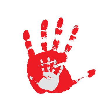 Hand print.Vector illustration clipart