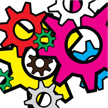 Colour gears. Vector illustration clipart