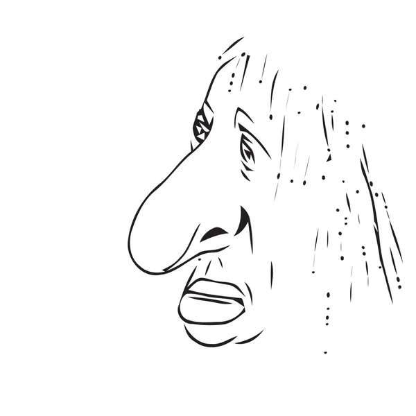 La caricatura del volto dell'uomo. Illustrazione vettoriale — Vettoriale Stock