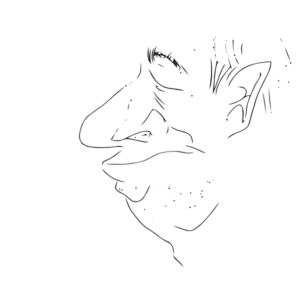 Caricature du visage de l'homme. Vecteur — Image vectorielle