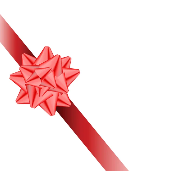 Röd rosett med ett band. vektor illustration — Stock vektor