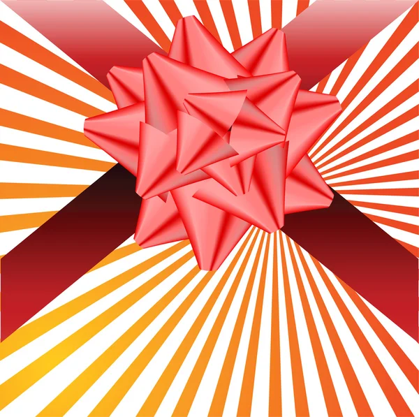 Czerwona kokarda z wstążką. Ilustracja wektorowa — Wektor stockowy