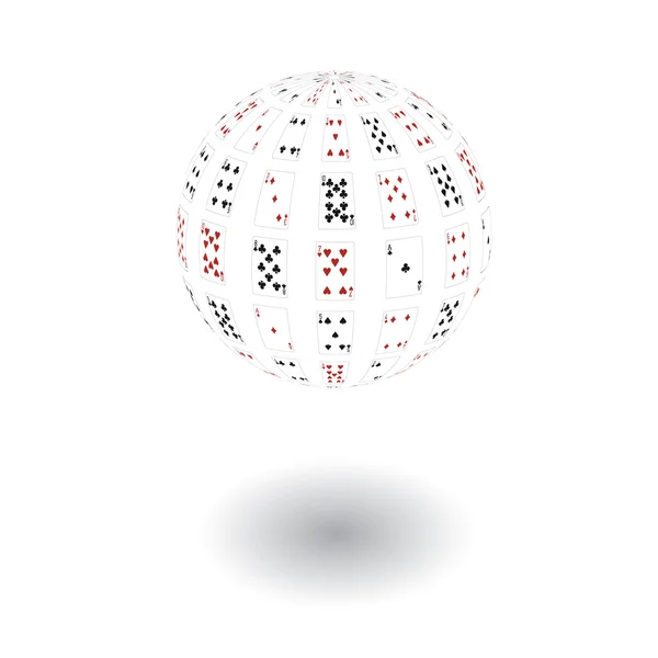 3d una esfera de jugar a las cartas. Ilustración vectorial — Archivo Imágenes Vectoriales