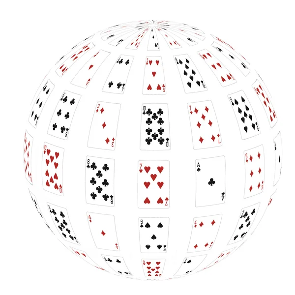 3d una sfera da carte da gioco. Illustrazione vettoriale — Vettoriale Stock