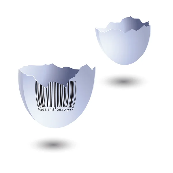 Bar code on an egg-shell. Vector illustration — Stock Vector