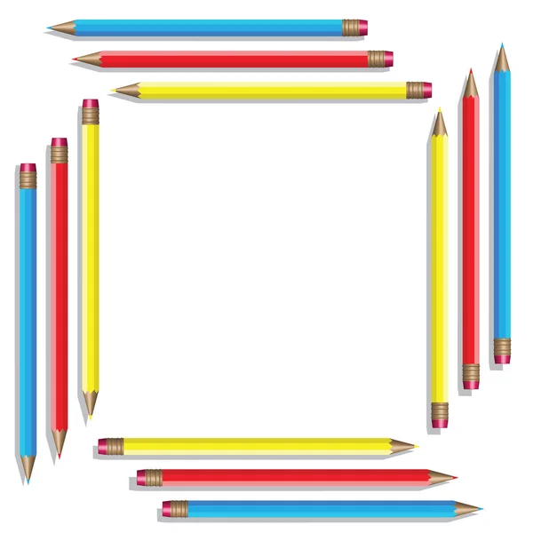 Шестнадцать цветных карандашей. Векторная иллюстрация — стоковый вектор