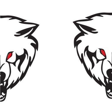 Head of a wolf.Vector illustration clipart