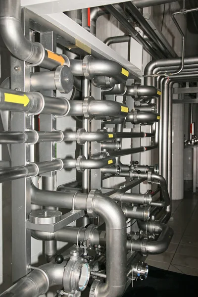 Filter equipment with many metal pipes — Stock Photo, Image