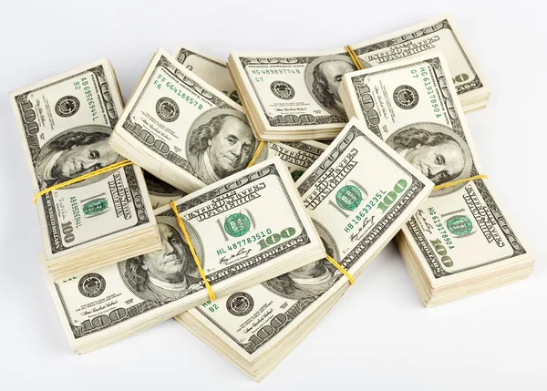 Many bundle of US 100 dollars — Stock Photo, Image