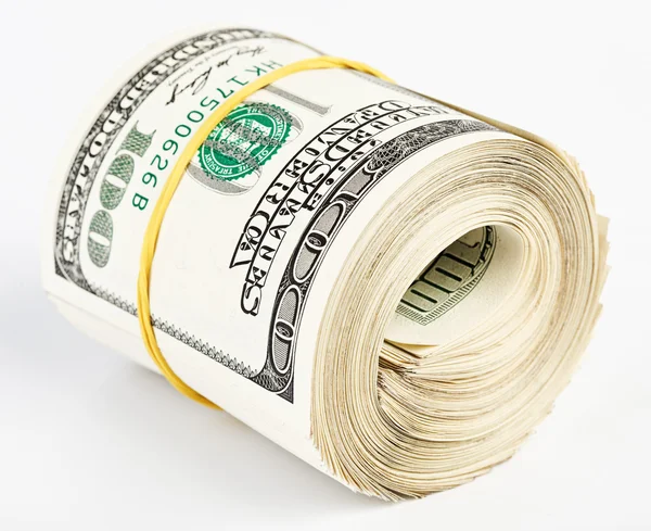 10 thousand US dollars rolled up — Stock Photo, Image