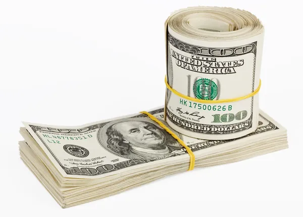 Many bundle of US 100 dollars bank notes — Stock Photo, Image