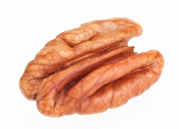 Pecan noten kern geïsoleerd op witte achtergrond — Stockfoto