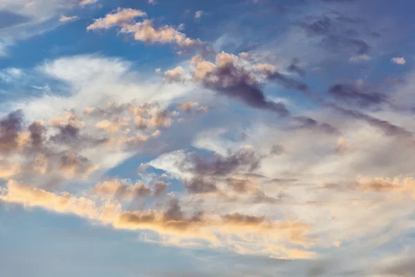 stock image Cumulus clouds on sunset sky background