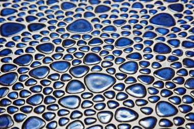 Floor with blue pebble mosaic pattern clipart