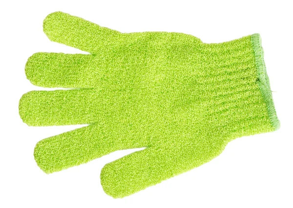 Hand bath sponge gloveisolated on white — Stock Photo, Image