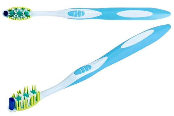 Cepillo dental azul aislado en blanco —  Fotos de Stock