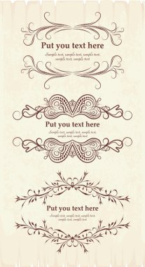 Elegant text frames. Vector clipart