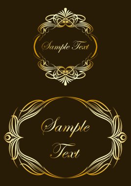 Collection of gold labels. Vector clipart