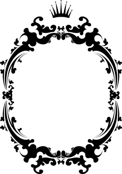 Decorative vintage frame with crown. — Stock Vector