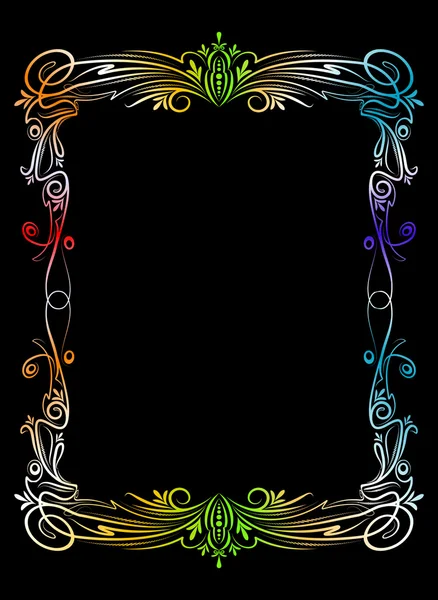 Colourful frame on black background. — Stock Vector