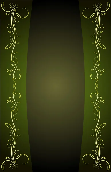 Abstract background with golden floral ornament on green Stock Vector ...