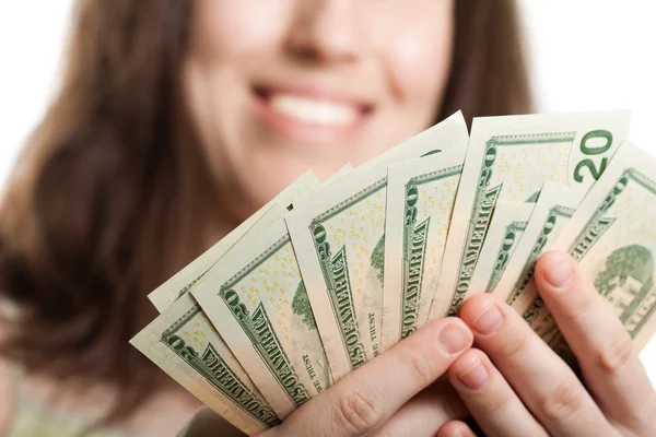 Dollar currency in hand — Stock Photo, Image