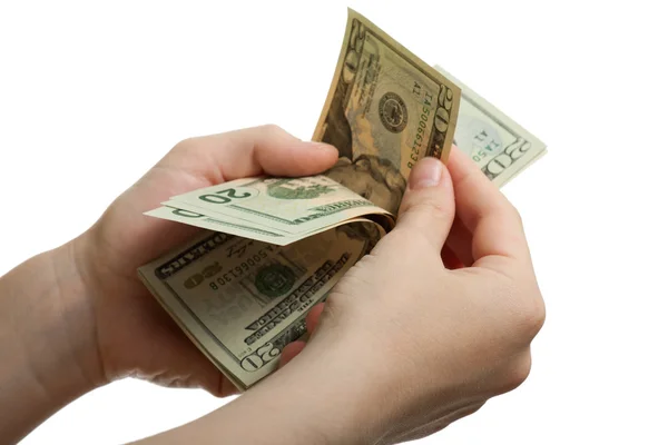 Dollar munt in hand — Stockfoto