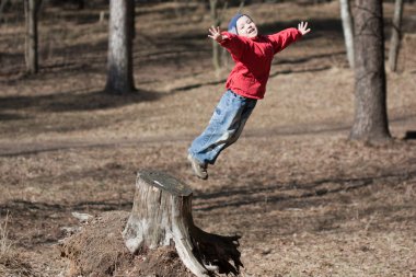 Little child jumping clipart