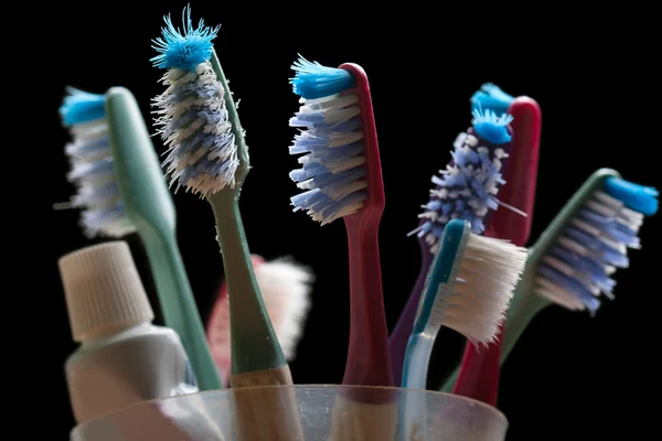 牙刷及牙膏 — 图库照片