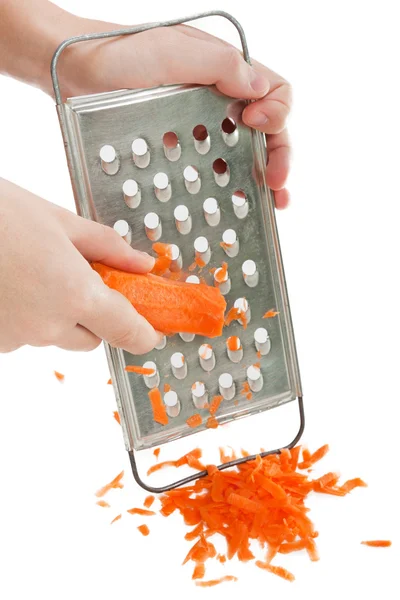 Grattugia di cibo carota — Foto Stock