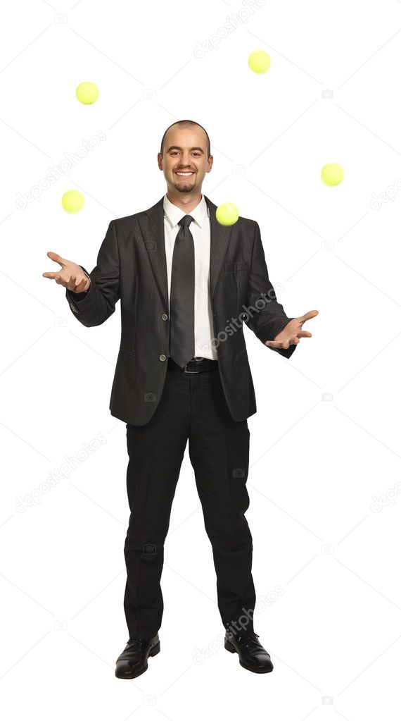 Business play with yellow balls