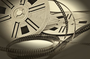 Aged vintage 8mm film movie clipart