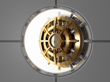 Bank vault door 3d clipart