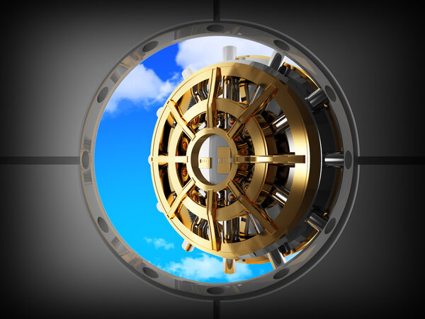 Дверь и небо хранилища
