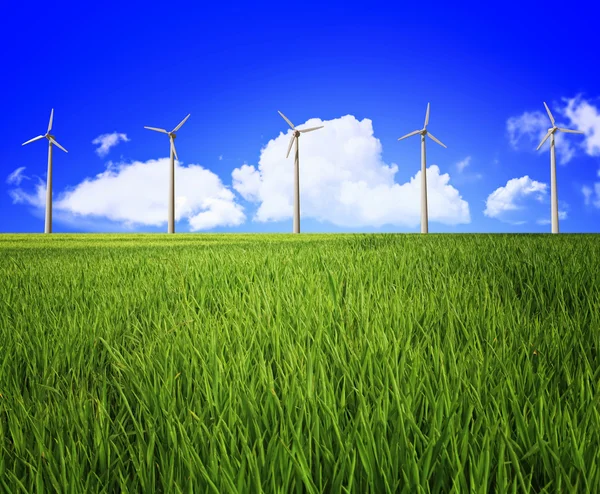 Windturbine en landschap — Stockfoto