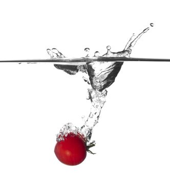 Tomato splash in water clipart