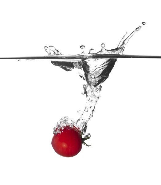 Tomato splash in water — Stock Photo, Image