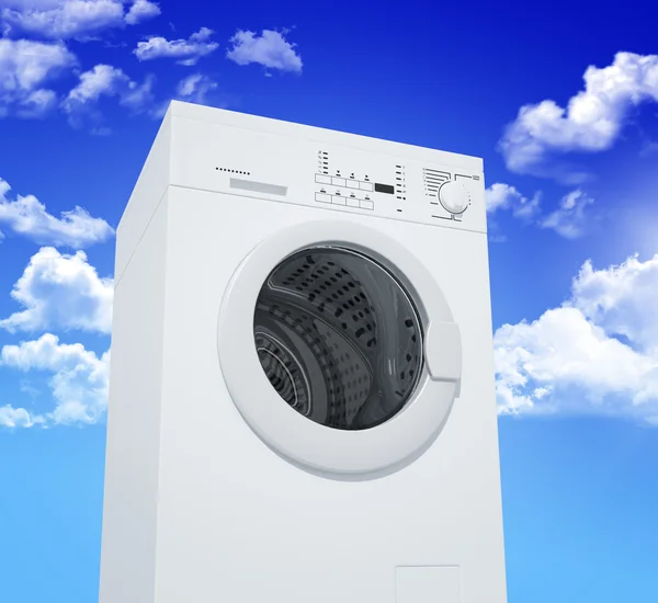 Máquina de lavar roupa e céu azul — Fotografia de Stock