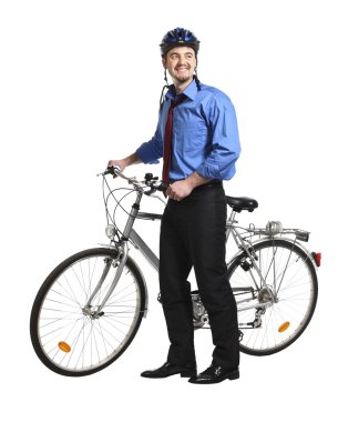 Business man and bicycle clipart