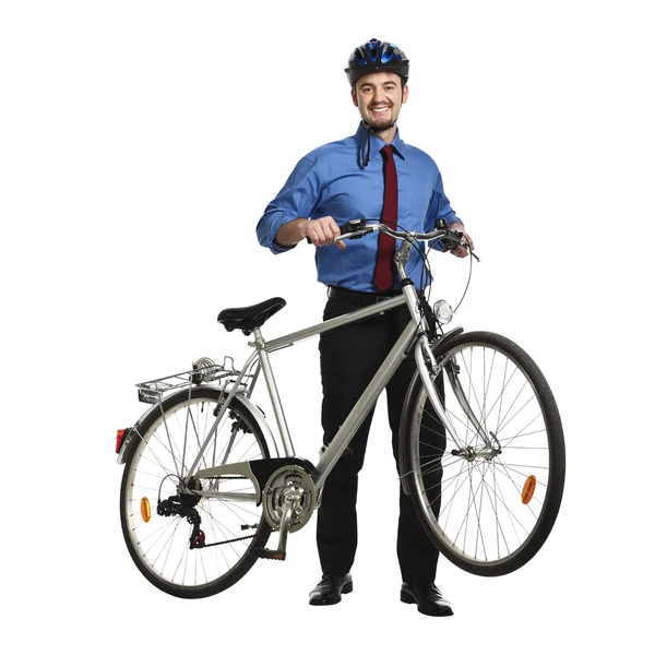 Biznesmen i rowerów — Zdjęcie stockowe