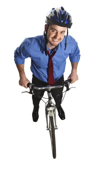 Uomo d'affari e bicicletta — Foto Stock